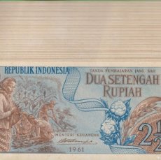 Billetes extranjeros: BILLETES - INDONESIA - 2 1/2 RUPIAS 1961 - SERIE DGE (50 CORRELATIVOS) - PICK-79 (SC-)