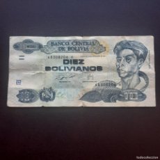 Billetes extranjeros: BILLETE DE 10 BOLIVIANOS DE BOLIVIA DEL AÑO 1986.CIRCULADO.ORIGINAL%