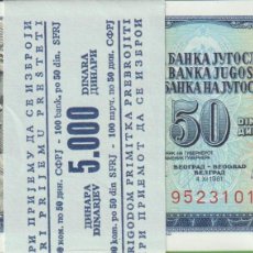 Billetes extranjeros: BILLETES - YUGOSLAVIA - 50 DINARA 1981 - SERIE AO ( 100 CORRELATIVOS ) - PICK-89B (SC)