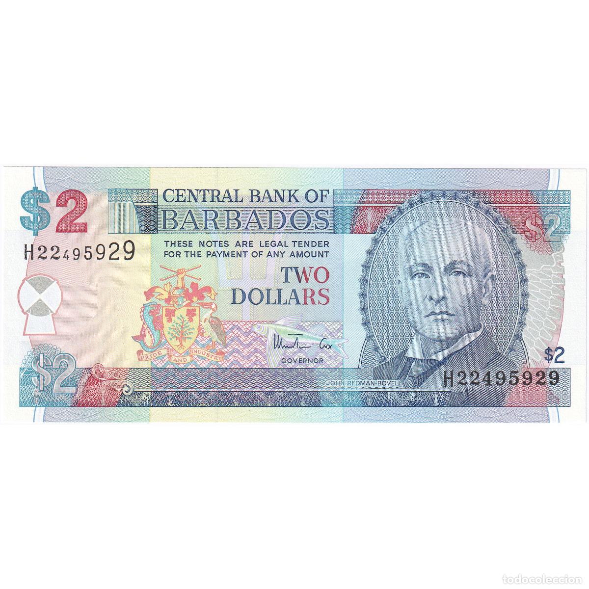 Billetes extranjeros: [#247916] 2 Dollars, Barbados, KM:66a, UNC - Foto 1