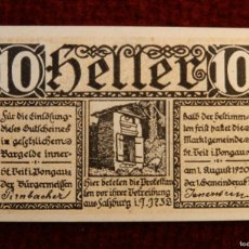 Billetes extranjeros: 10 HELLER ST. VEIT IM PONGAU (SALZBURGO) - AUSTRIA 1920-NOTGELD-BILLETE LOCAL DE EMERGENCIA (MBC)