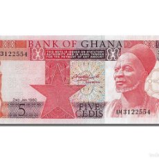 Billetes extranjeros: [#201868] BILLETE, 5 CEDIS, 1980, GHANA, 1980-01-02, UNC