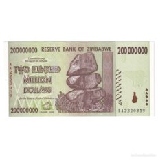 Billetes extranjeros: [#246189] BILLETE, 200 MILLION DOLLARS, 2008, ZIMBABUE, UNC