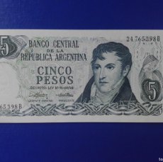 Billetes extranjeros: ARGENTINA 5 PESOS LEY 18188/89 (1974 76) PK 294 AUNC
