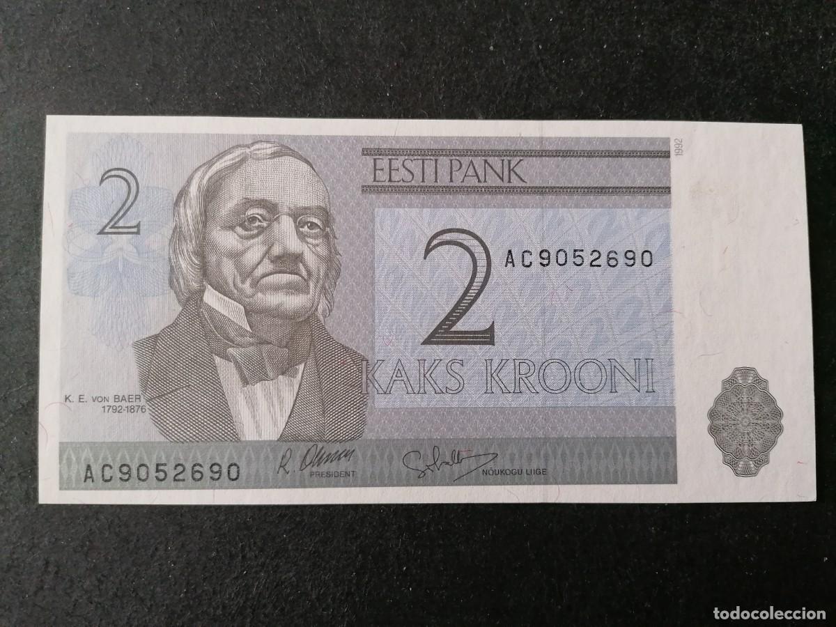 Billetes extranjeros: Billete ,Estonia, 1992, 2 coronas, sin circular - Foto 1