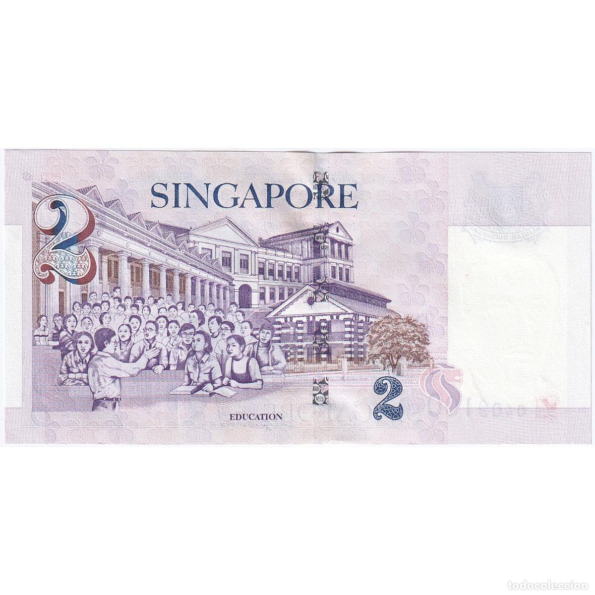 Billetes extranjeros: [#195934] 2 Dollars, Singapur, KM:46, BC+ - Foto 2