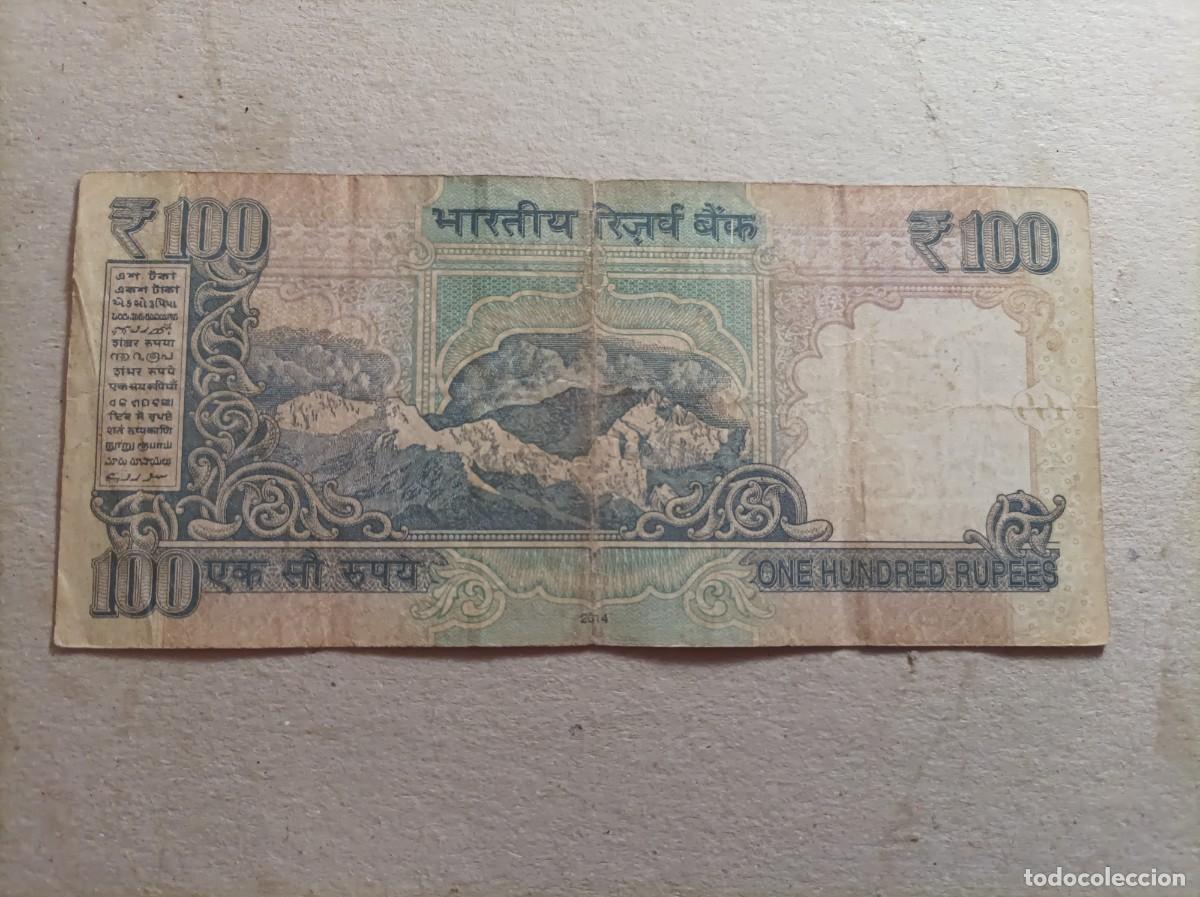 Billetes extranjeros: Billete de 100 Rupias de la India de Ghandi - Foto 2