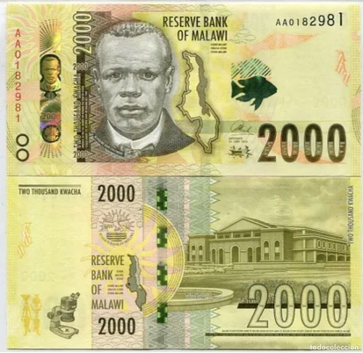 Billetes extranjeros: MALAWI 2000 Kwacha 2016 . SC/ UNC - Foto 1