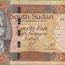 Billetes extranjeros: BILLETES - SUDAN DEL SUR - 25 LIBRAS (2011) - SERIE AB - PICK-8 (SC)