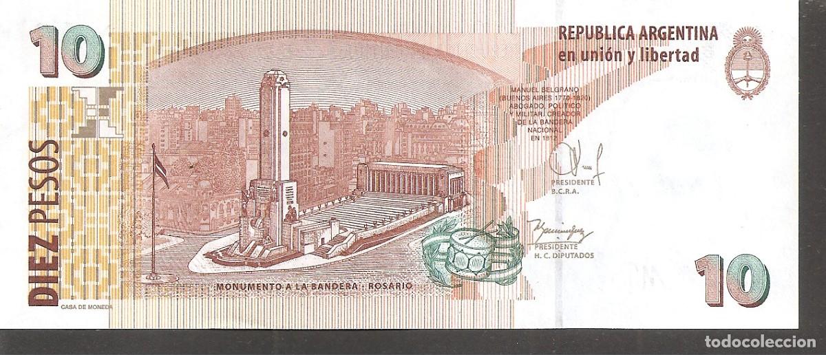 Billetes extranjeros: ARGENTINA 10 PESOS 2003/2013 SC/UNC - Foto 2