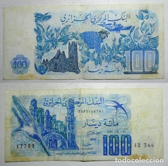 Billetes extranjeros: BILLETE DE ARGELIA 100 DINARS 1981 circulado - Foto 1