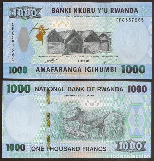 Billetes extranjeros: RWANDA (RUANDA). 1000 Francos 1.2. 2019. Pick 39. S/C.