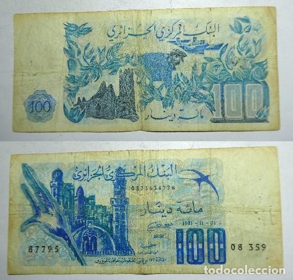 Billetes extranjeros: BILLETE DE ARGELIA 100 DINARS 1981 circulado - Foto 1