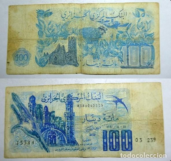 Billetes extranjeros: BILLETE DE ARGELIA 100 DINARS 1981 circulado - Foto 1