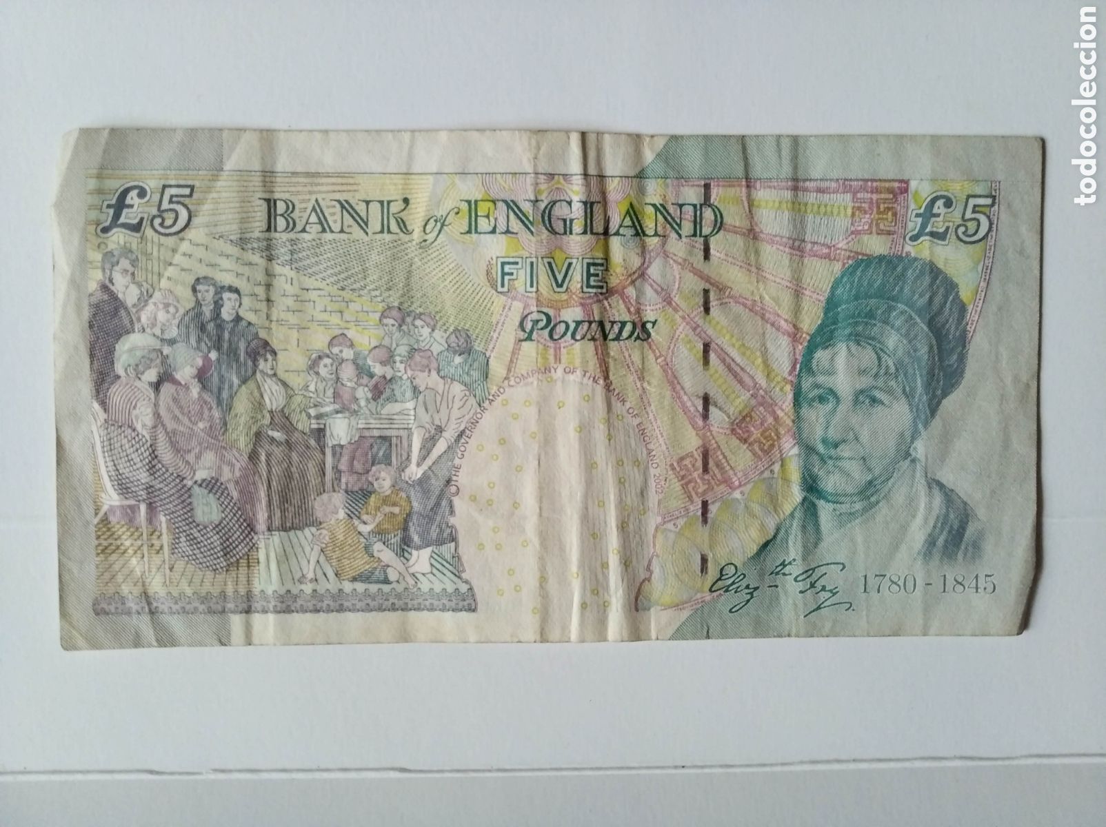 Billetes extranjeros: Billete de 5 libras inglesas de 2002 - Foto 2