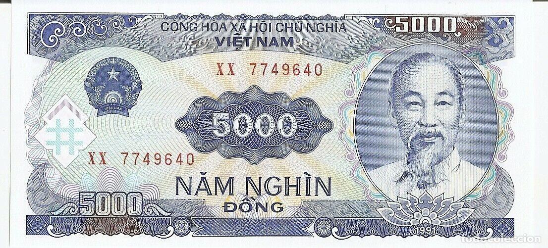 Billetes extranjeros: VIETNAM 5000 DONG 1991 SC/UNC - Foto 1