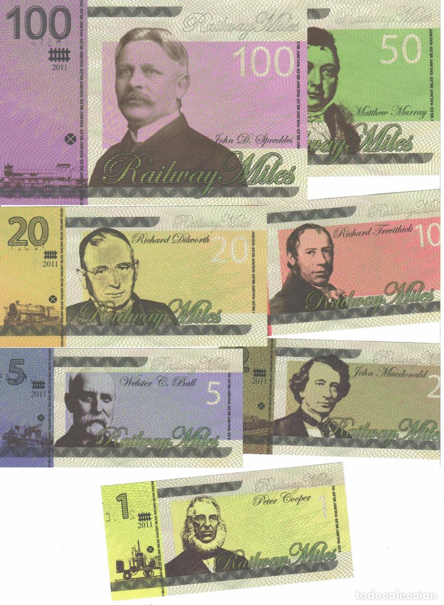 Billetes extranjeros: SERIE 7 BILLETES MILLAS DE TREN LITUANIA - Foto 2