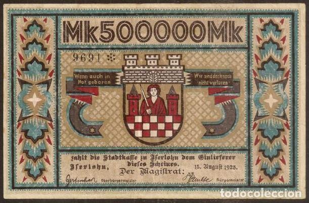 Billetes extranjeros: ALEMANIA (LOCAL). 500000 mark 1923. - Foto 1