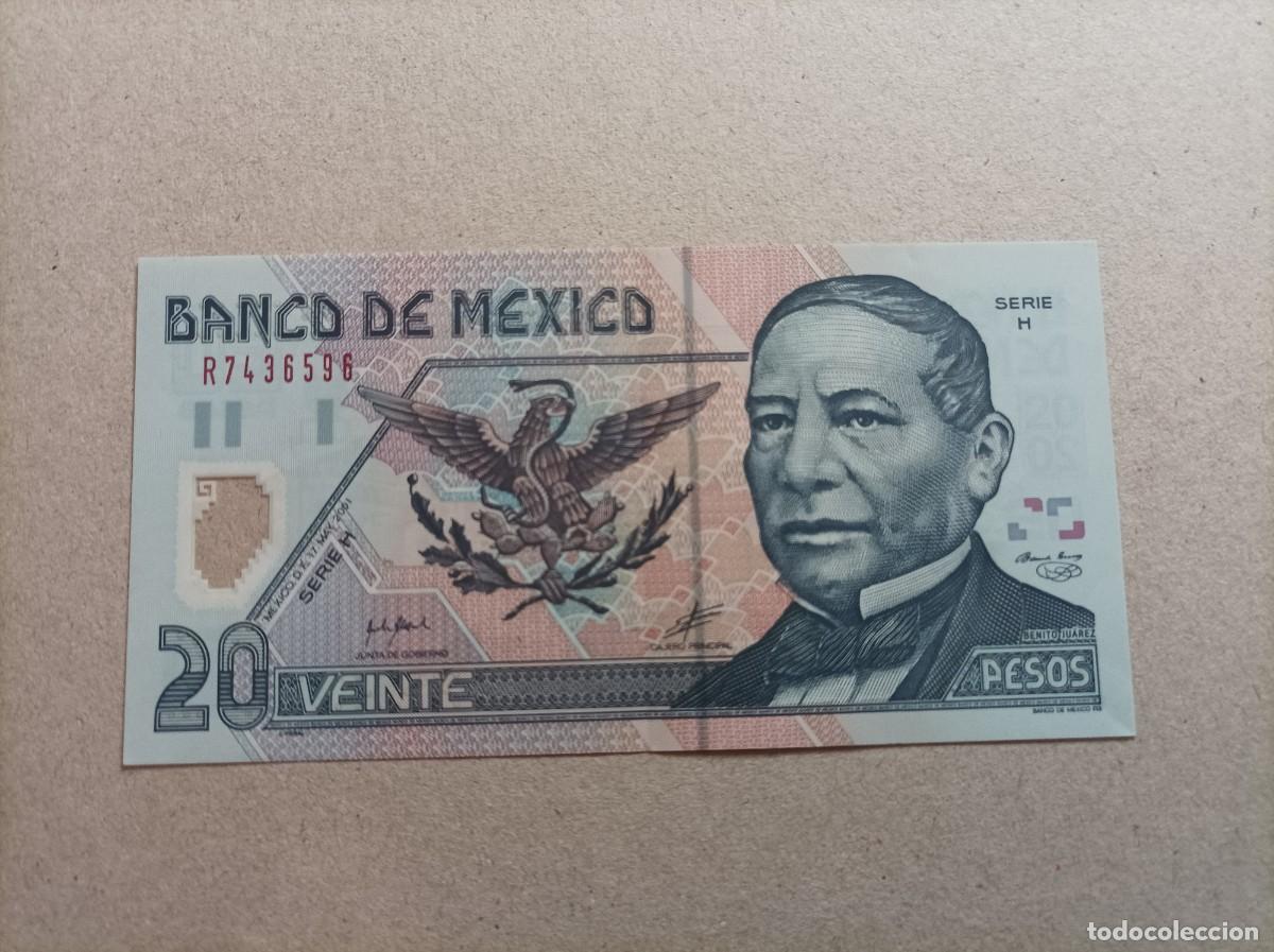 Billetes extranjeros: Billete de M&eacute;xico 20 pesos del a&ntilde;o 2001 - Foto 1