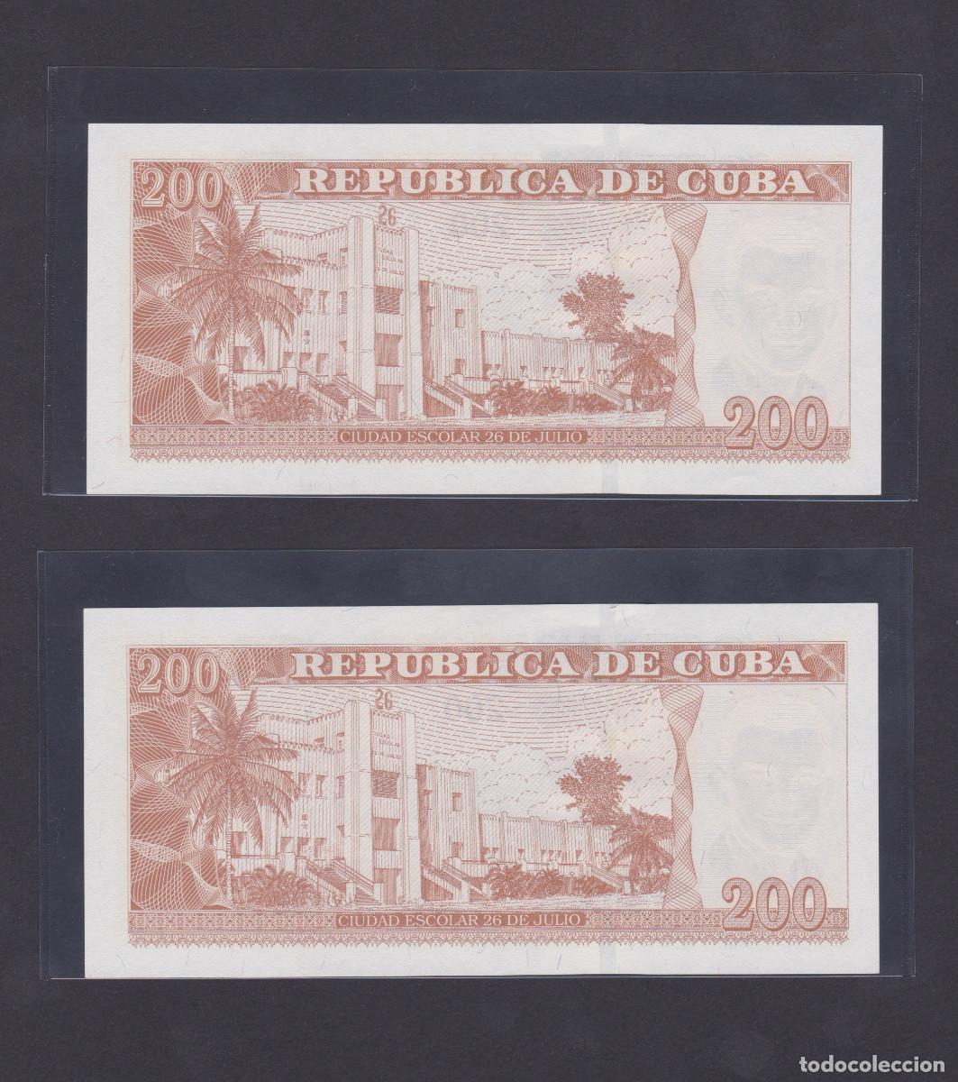Billetes extranjeros: Cuba 200 Pesos 2021 SC/UNC - Pareja Consecutiva - Foto 2