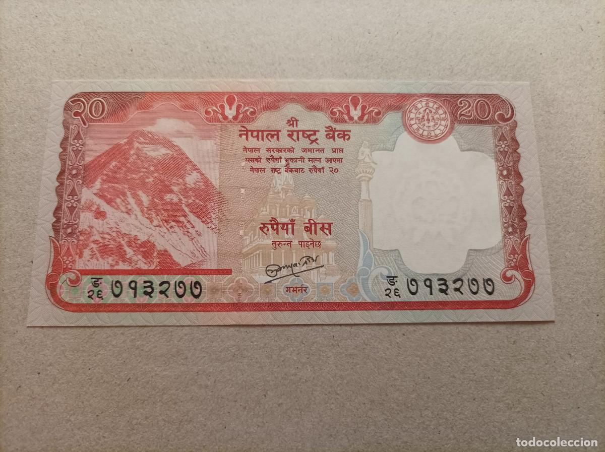 Billetes extranjeros: Billete de Nepal de 20 rupias, a&ntilde;o 2010, UNC - Foto 2