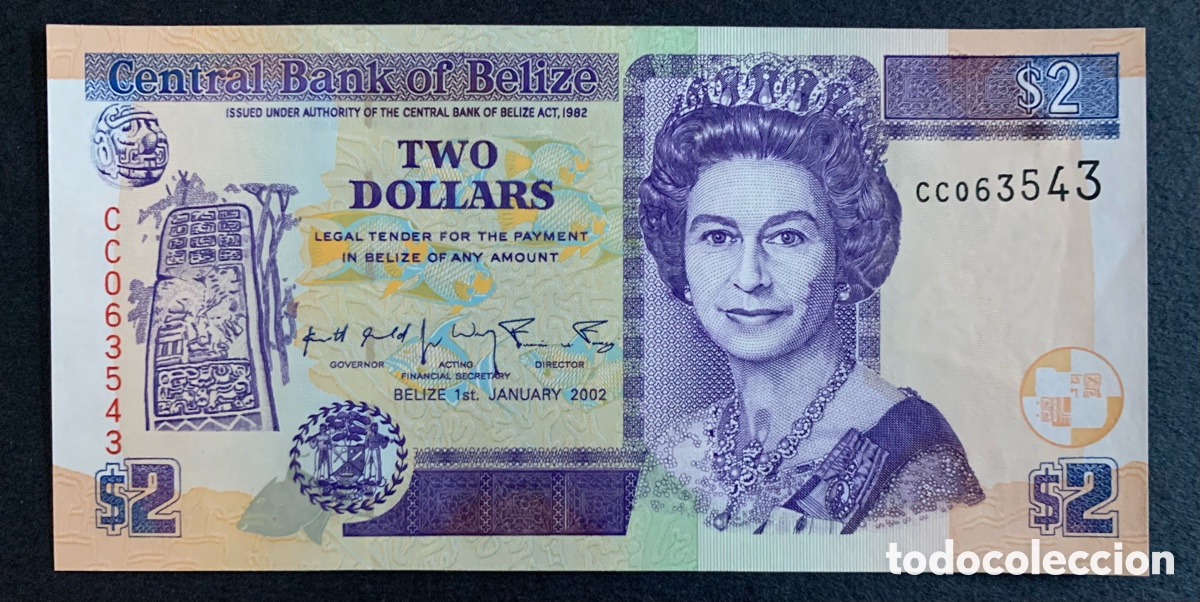 Billetes extranjeros: CMC BELICE (BELIZE) 2 DOLARES 2002 PICK 60-B SC - Foto 1