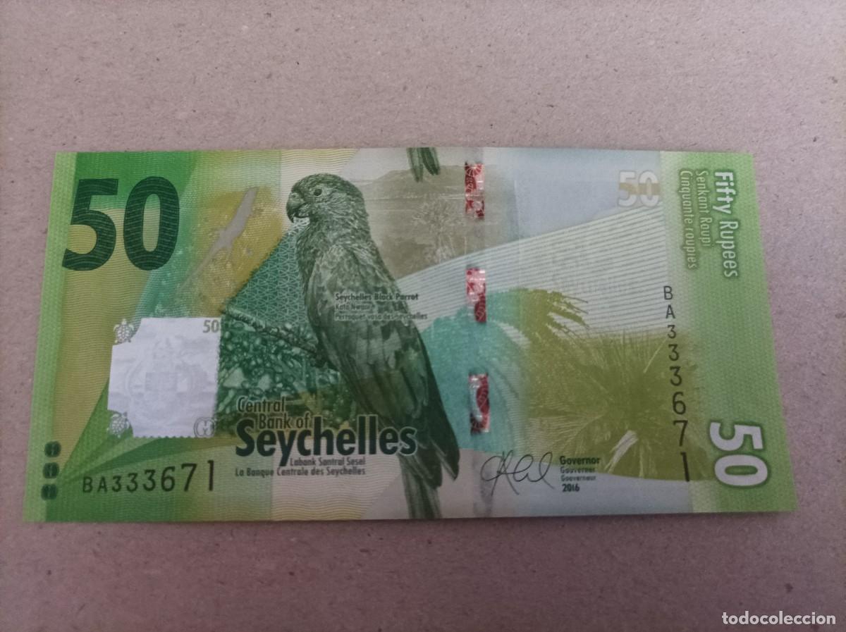 Billetes extranjeros: Billete de Seychelles de 50 rupias, a&ntilde;o 2016, UNC - Foto 1