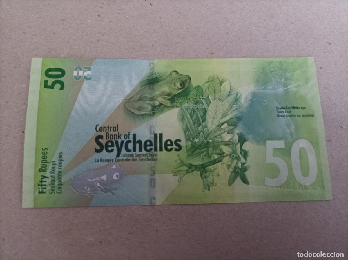 Billetes extranjeros: Billete de Seychelles de 50 rupias, a&ntilde;o 2016, UNC - Foto 2