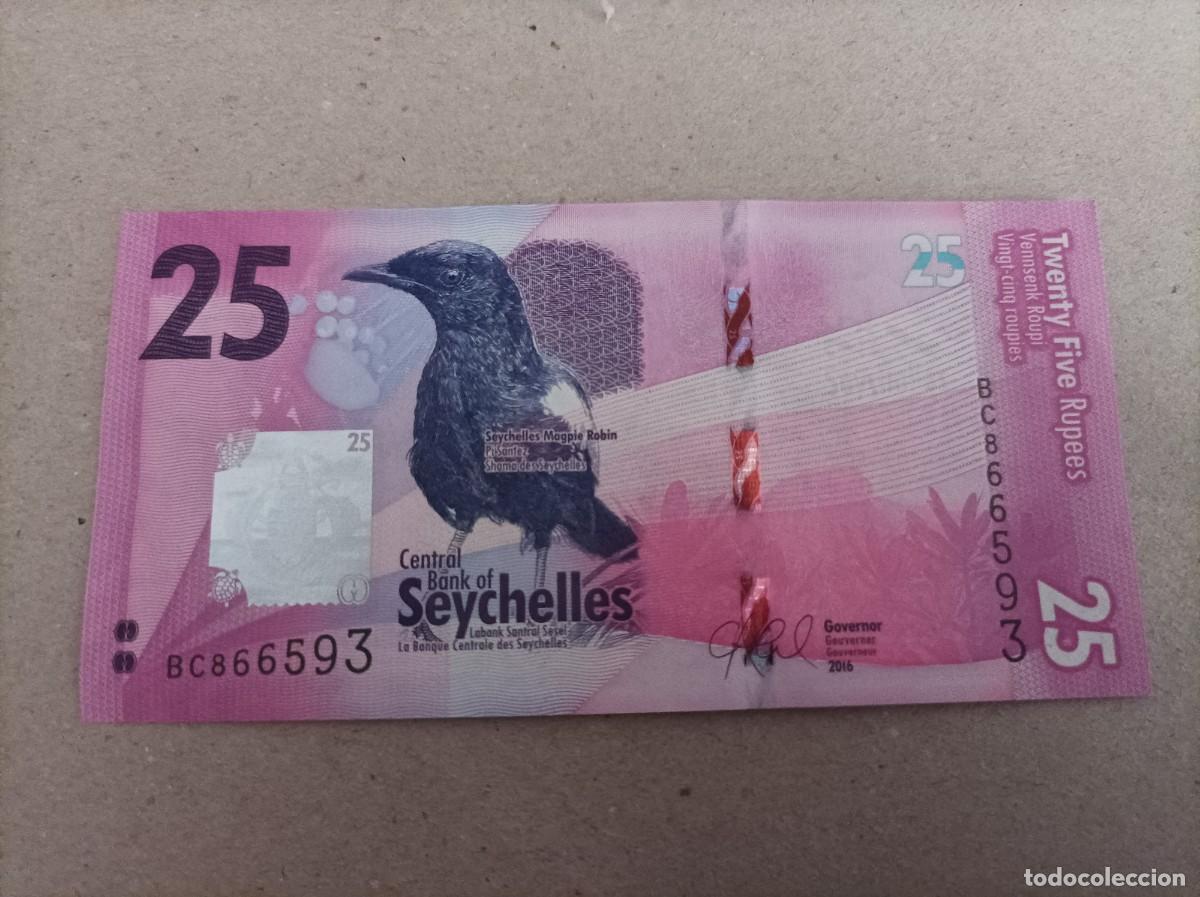 Billetes extranjeros: Billete de Seychelles de 25 Rupias, a&ntilde;o 2016, UNC - Foto 1