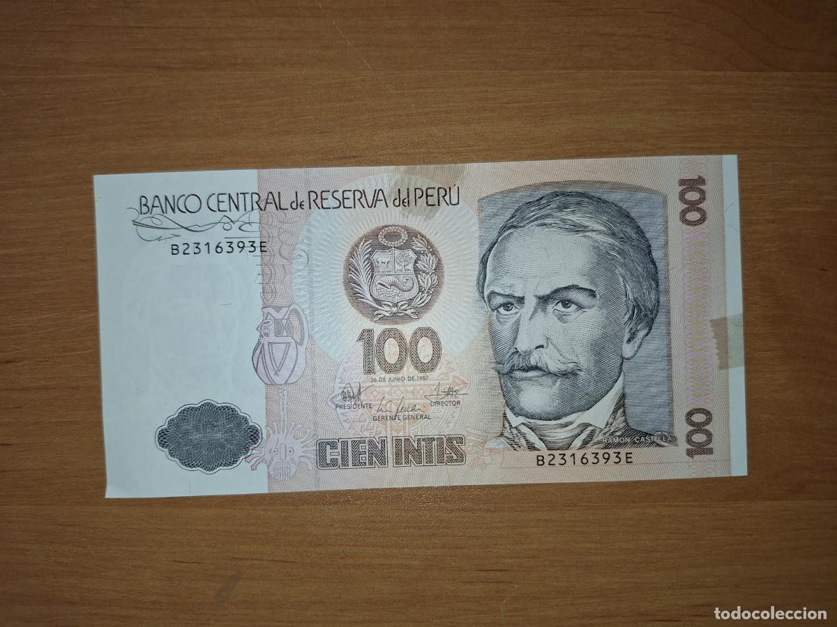 Billetes extranjeros: BILLETE DE 100 INTIS, PER&Uacute;. - Foto 1