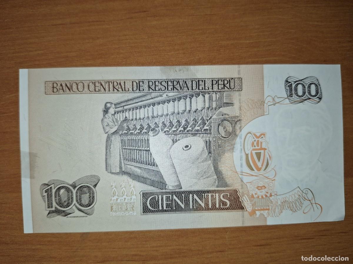 Billetes extranjeros: BILLETE DE 100 INTIS, PER&Uacute;. - Foto 2