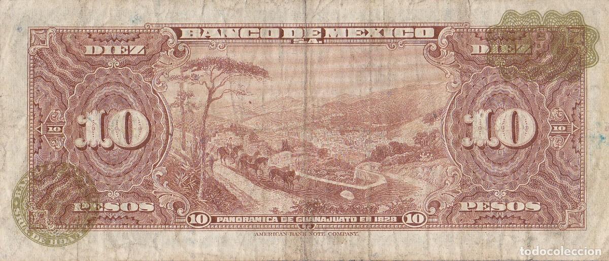 Billetes extranjeros: M&Eacute;XICO 10 PESOS 1961 - Foto 2