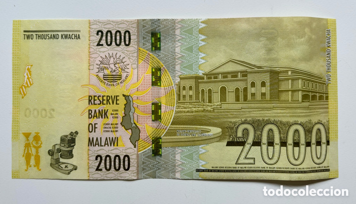 Billetes extranjeros: Billete MALAWI 2000 Kwacha 2021 SC - Foto 2