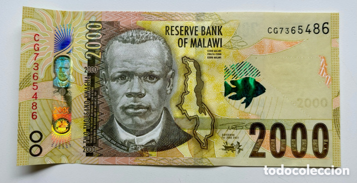 Billetes extranjeros: Billete MALAWI 2000 Kwacha 2021 SC - Foto 1
