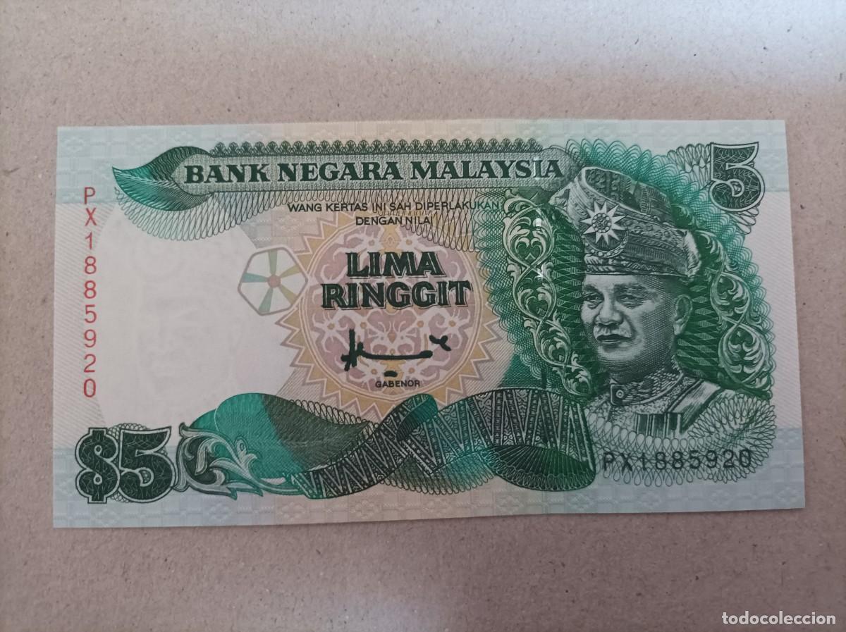 Billetes extranjeros: Billete de Malasia de 5 Ringgit, a&ntilde;o 1995, UNC - Foto 2