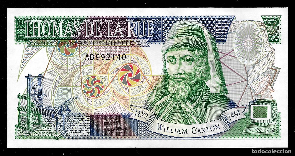 Billetes extranjeros: Test Note Th. De La Rue, W. Caxton, UNC -, Paper, W/ Serial-#, INTAGLIO - Foto 1