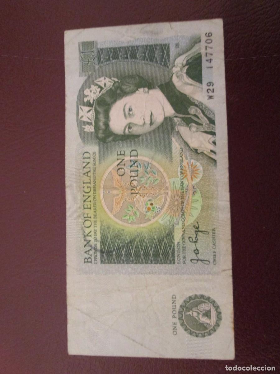 Billetes extranjeros: 1 LIBRA INGLATERRA ISABEL II - Foto 2
