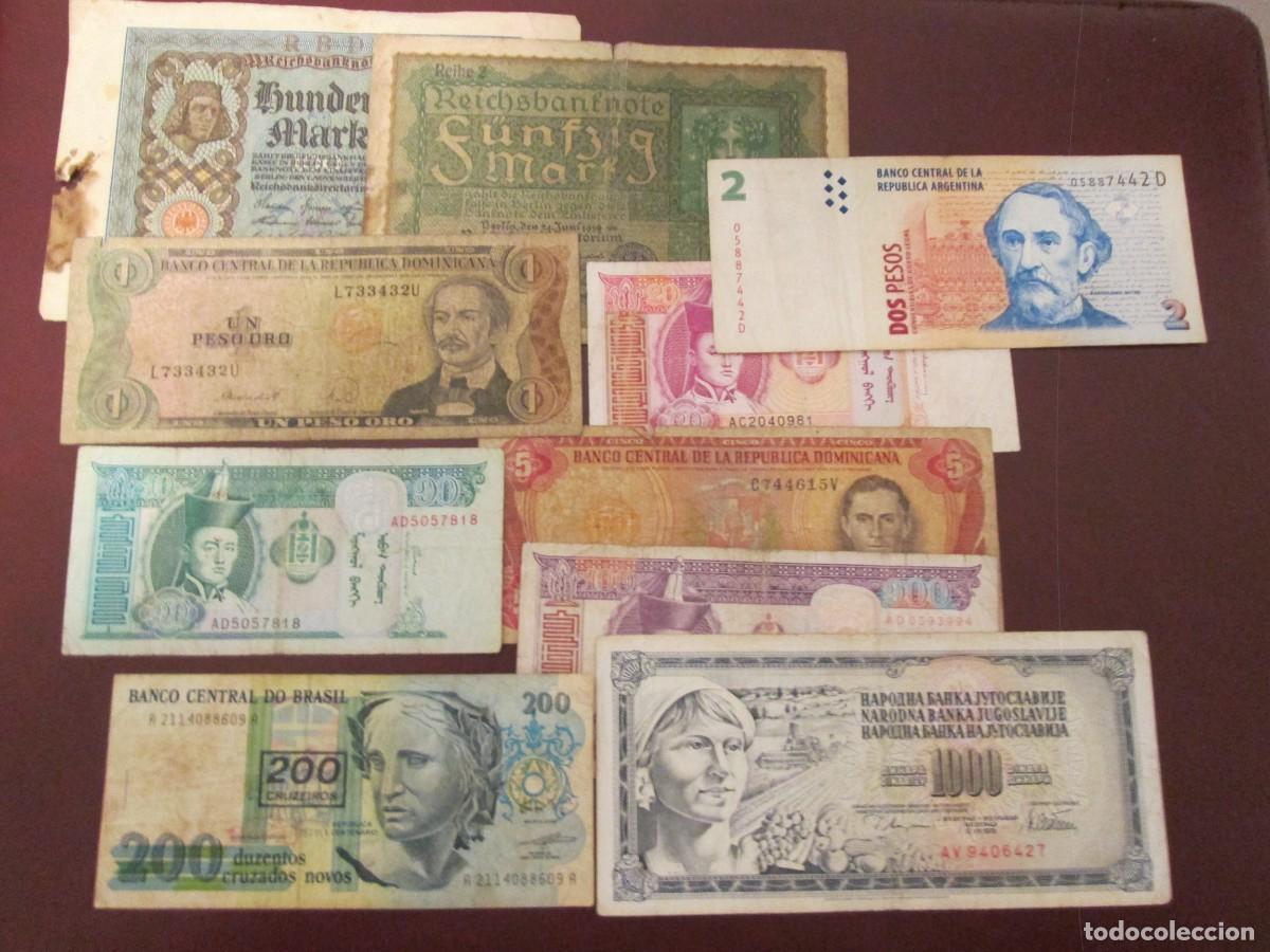 Billetes extranjeros: LOTE DE 10 BILLETES EXTRANJEROS - Foto 1