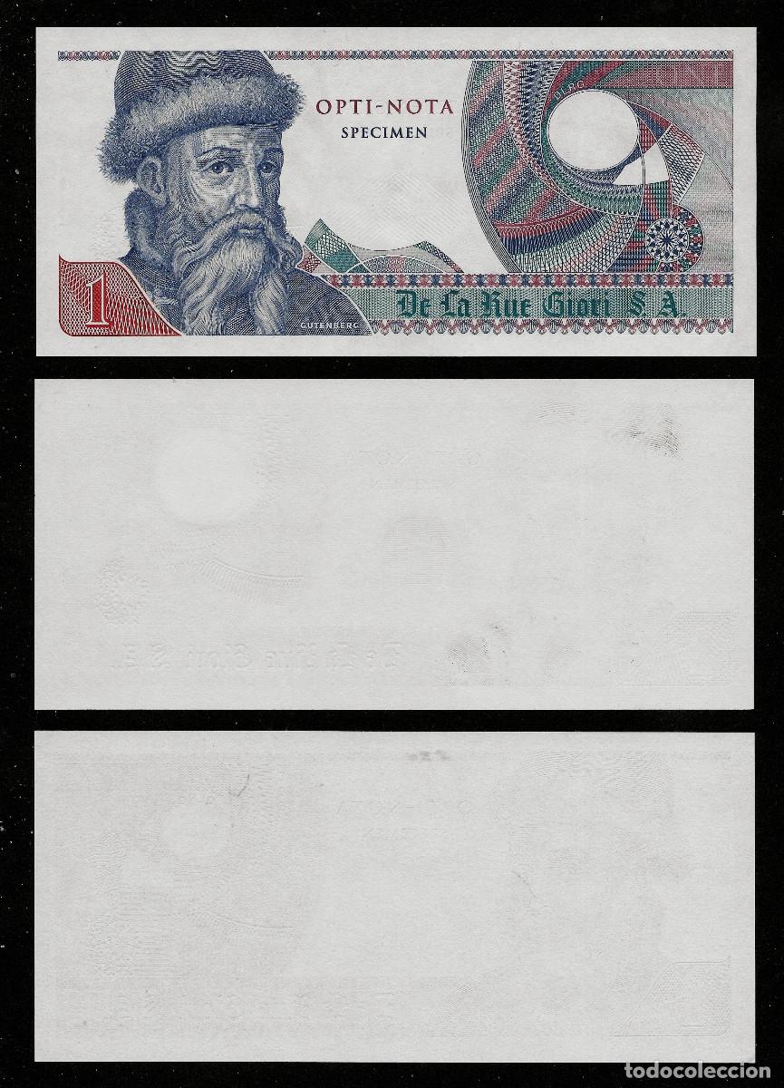 Billetes extranjeros: 3 Test notes De la Rue Giori GUTENBERG, UNC, Intaglio - Foto 2