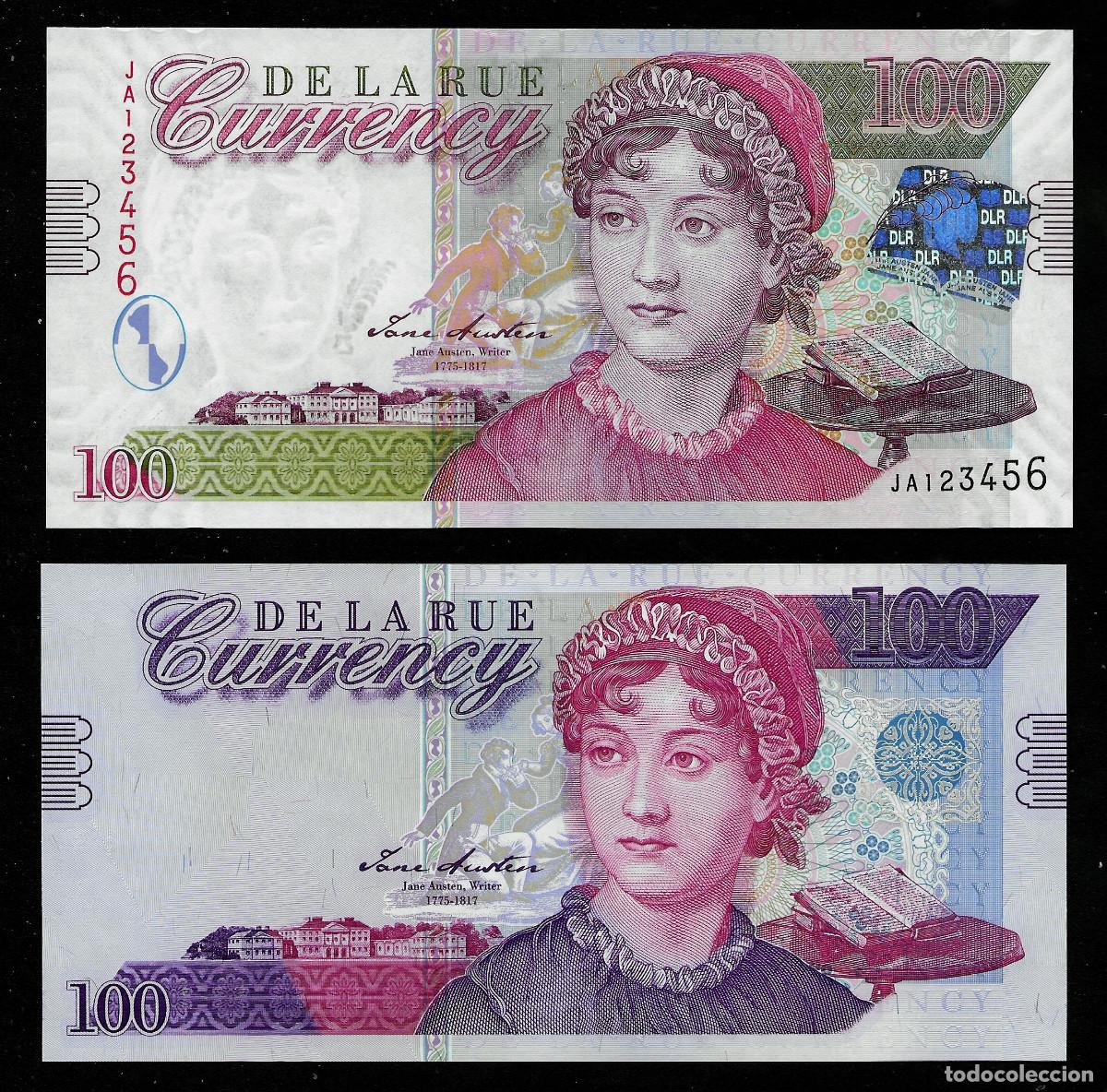 Billetes extranjeros: Test note De la Rue &rdquo;Austen 100&rdquo;, Typ A, Holo, UNC, INTAGLIO, ser.-# - Foto 2