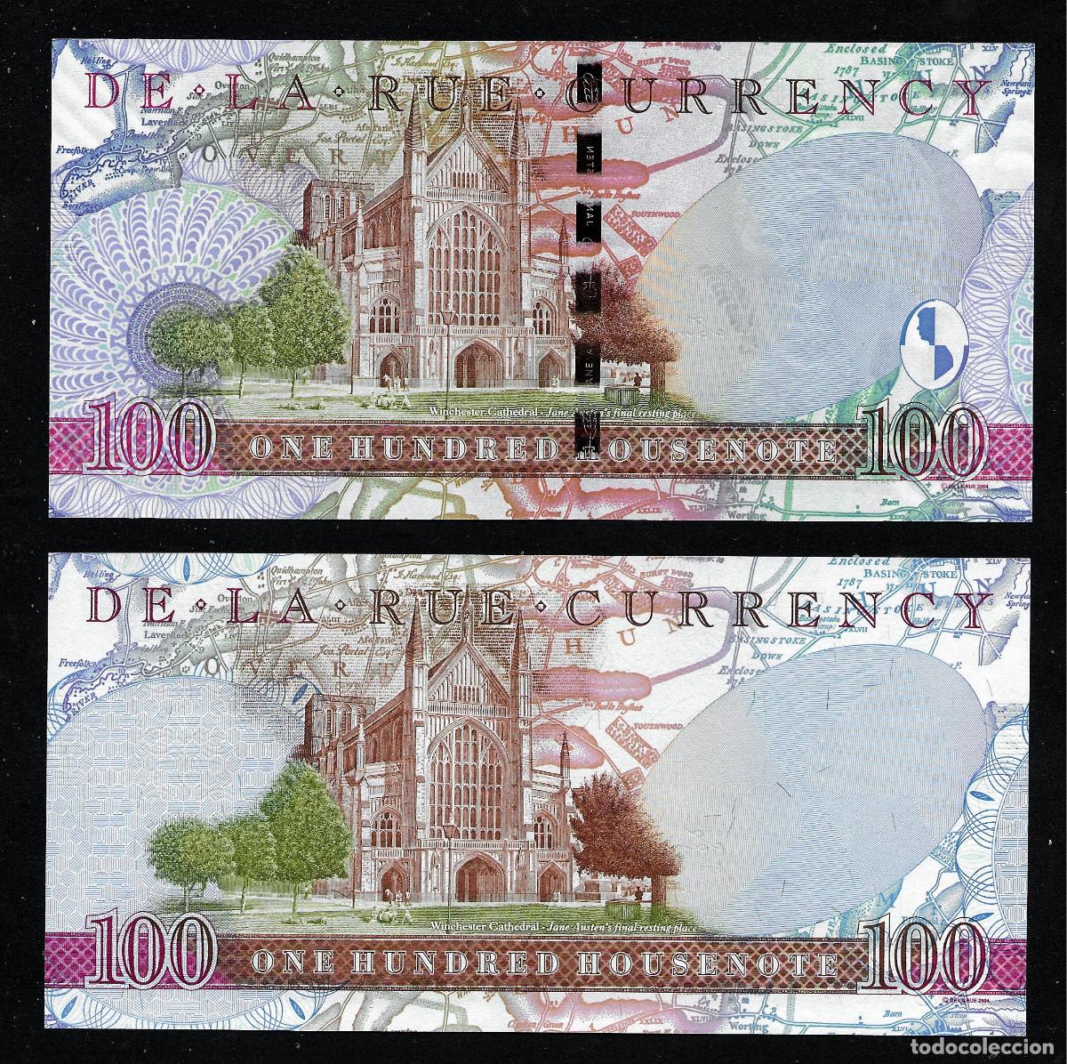 Billetes extranjeros: Test note De la Rue &rdquo;Austen 100&rdquo;, Typ A, Holo, UNC, INTAGLIO, ser.-# - Foto 3