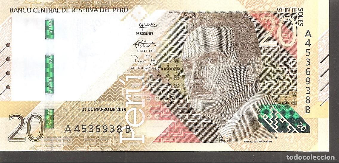 Billetes extranjeros: PERU 20 SOLES 2019 SC - Foto 2