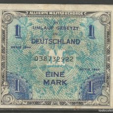 Billetes extranjeros: ALEMANIA - 1 MARCO - SERIE 1944 - EL DE LAS FOTOS - E B C - 1 EURO POR 1 MARCO