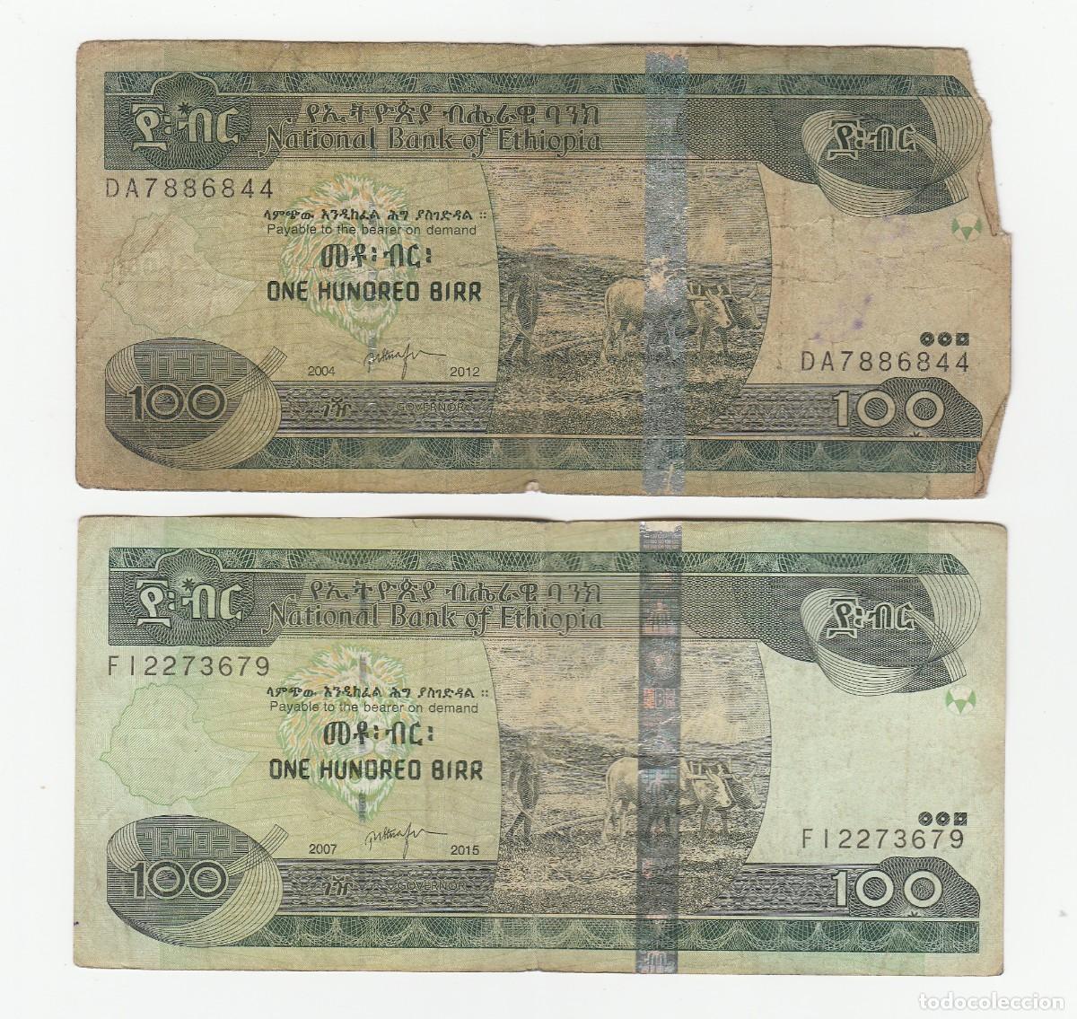 Billetes extranjeros: LOTE DE 2 BILLETES DE ETIOPIA CIRCULADOS (ver foto)