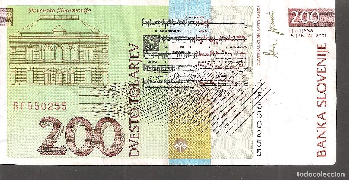Billetes extranjeros: ESLOVENIA 200 TOLARJEV 2001 - Foto 2