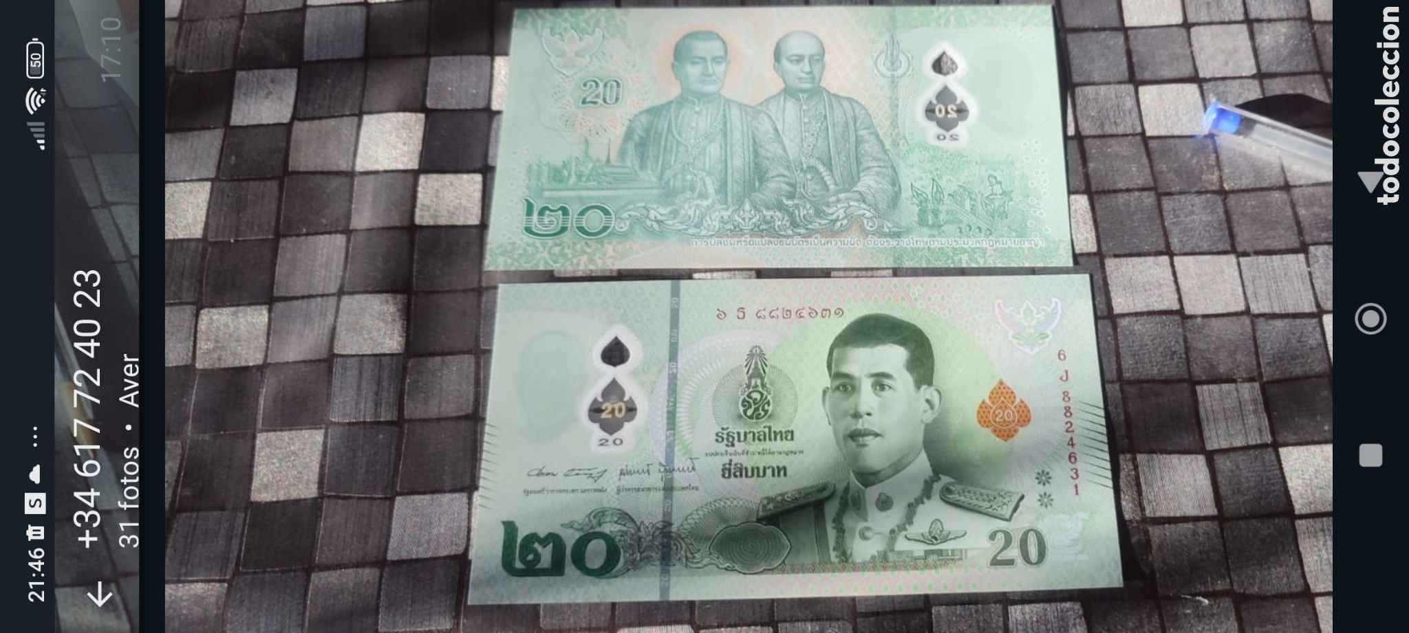 Billetes extranjeros: billete de Tailandia nuevo - Foto 1
