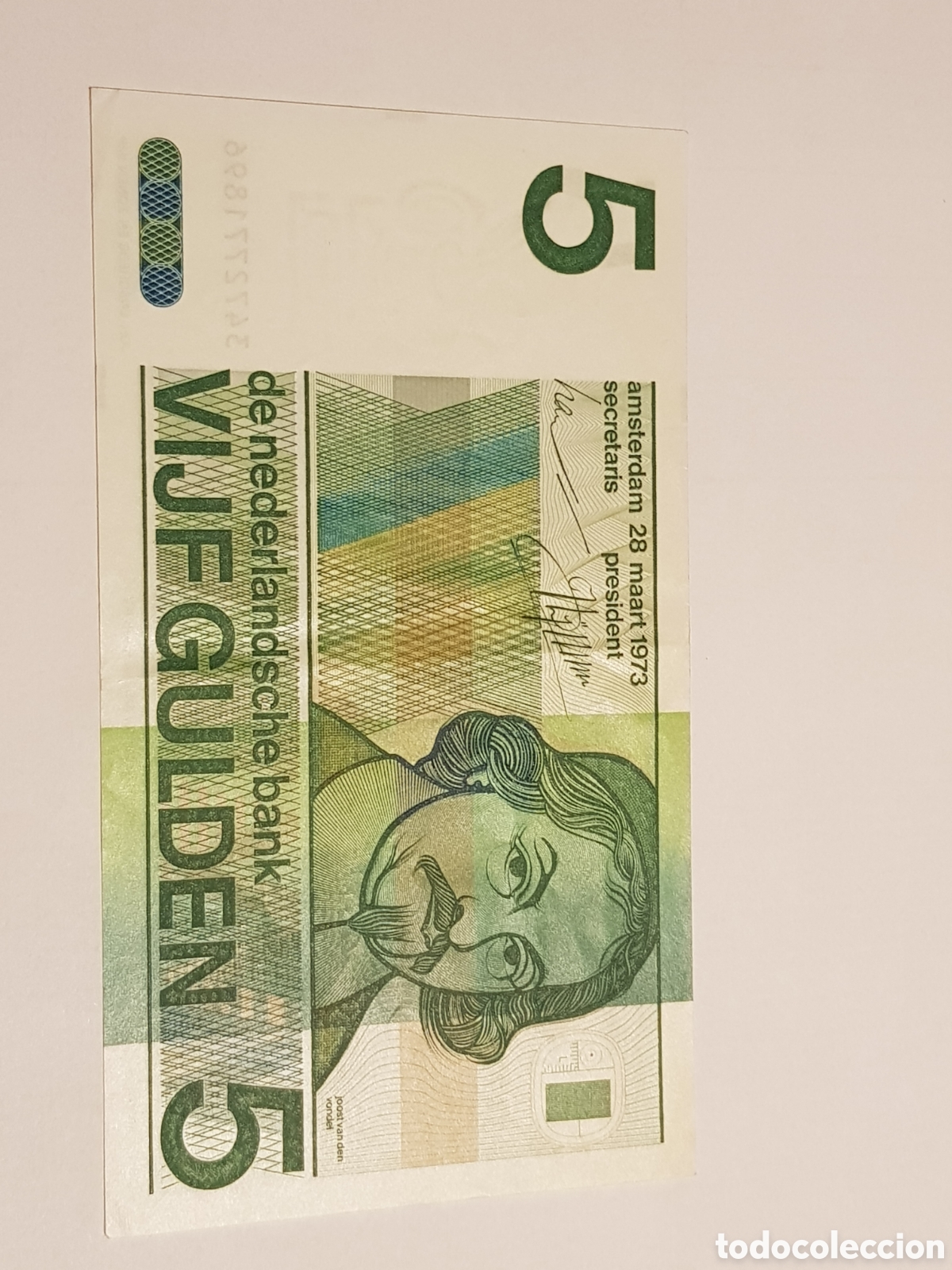 Billetes extranjeros: 5 Gulden Holanda 1973 - Foto 1