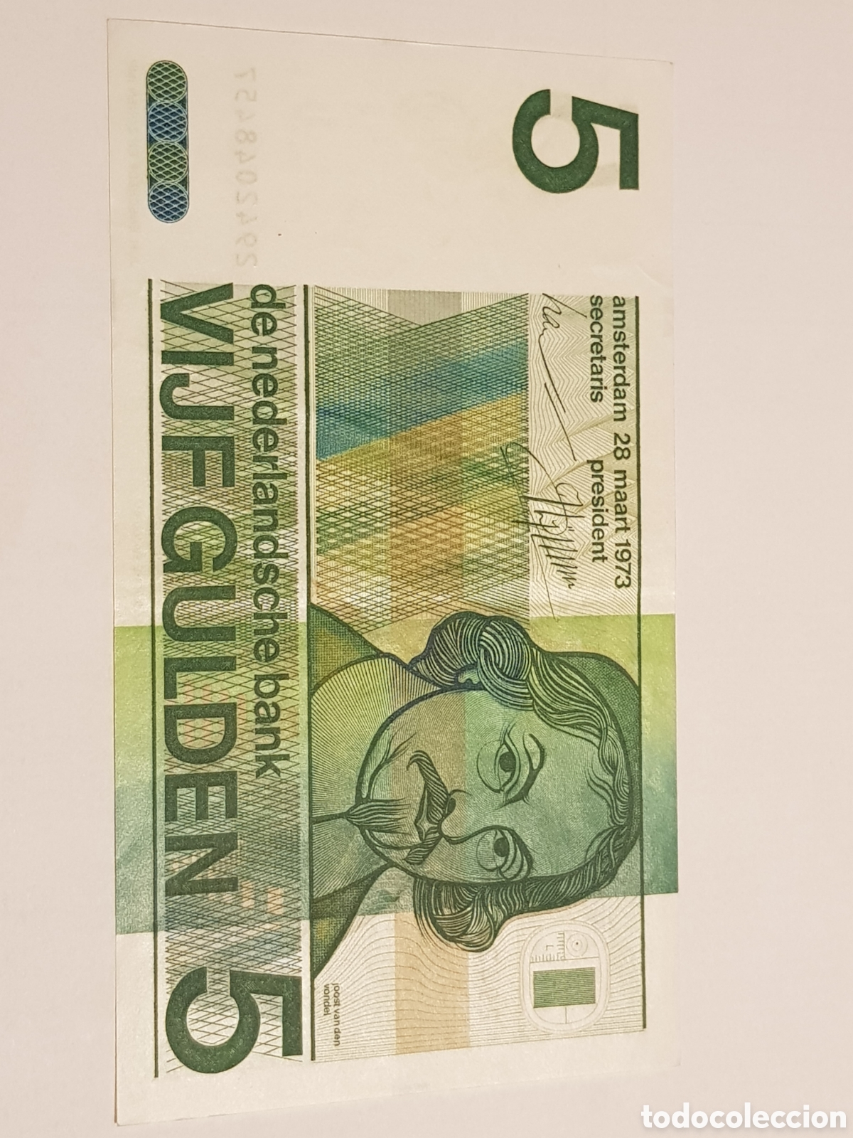 Billetes extranjeros: 5 Gulden Holanda 1973 - Foto 1