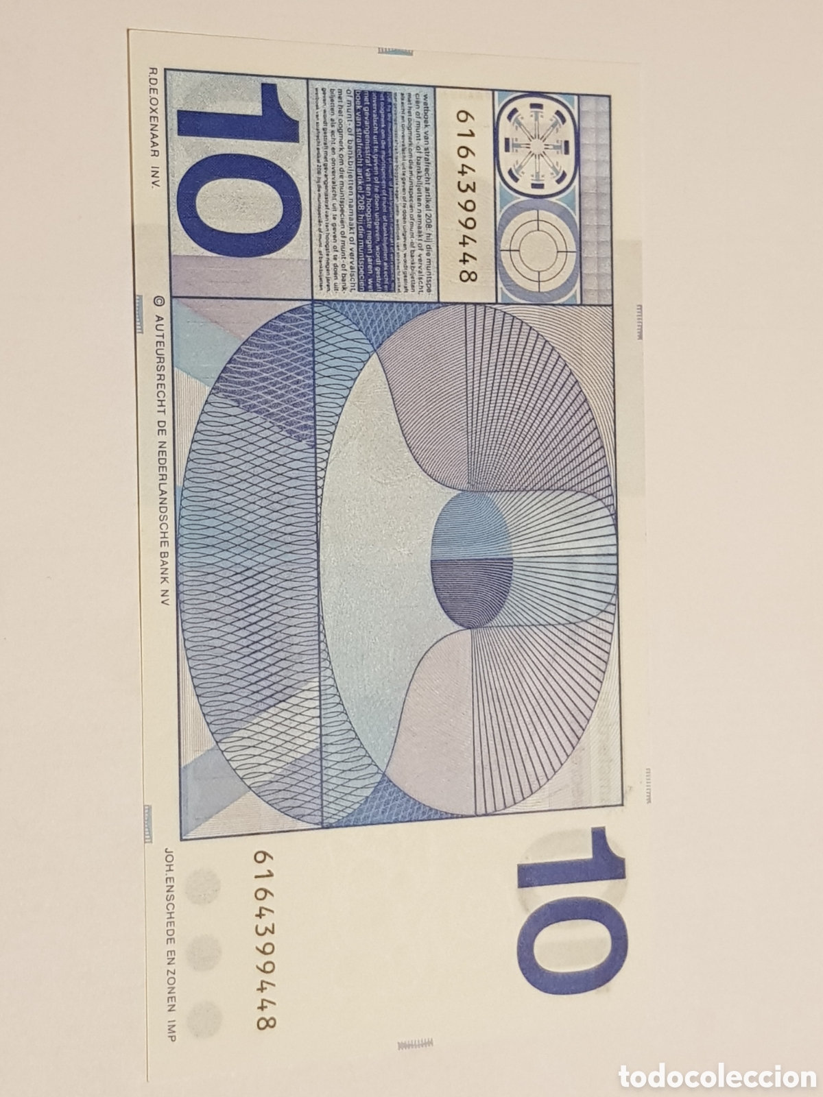 Billetes extranjeros: 10 Gulden Holanda 1968 - Foto 2