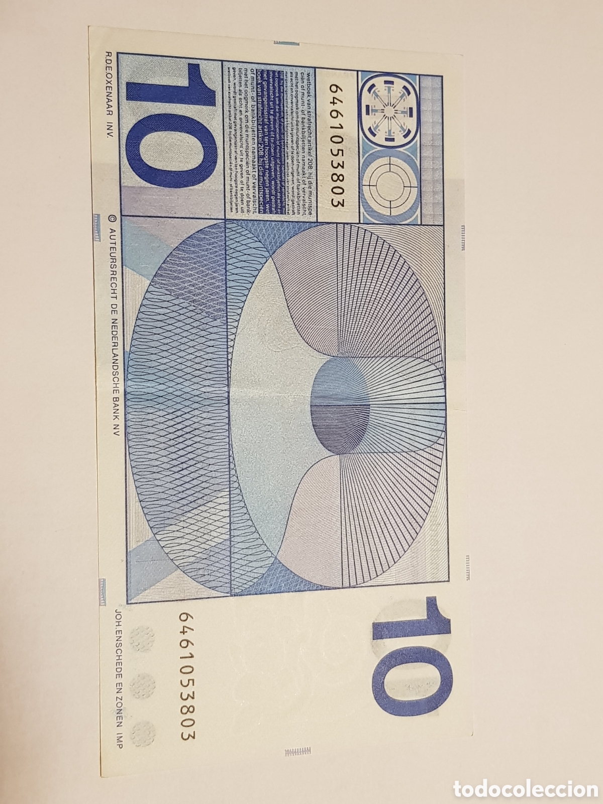 Billetes extranjeros: 10 Gulden Holanda 1968 - Foto 2